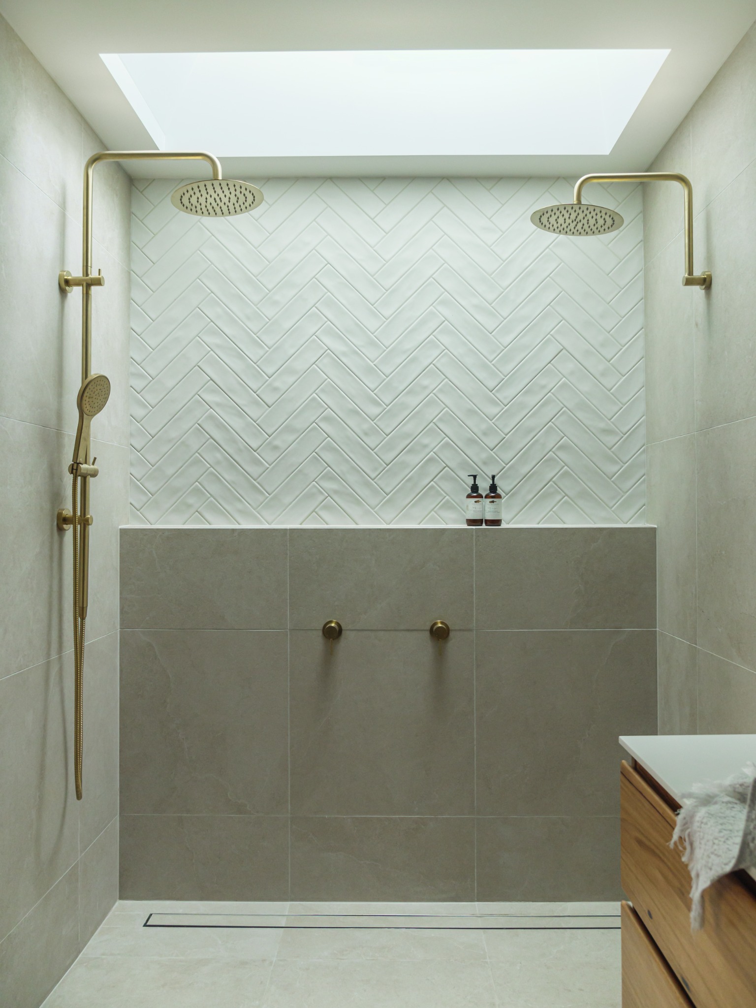 Shower detail in the completed Ringwood bathroom